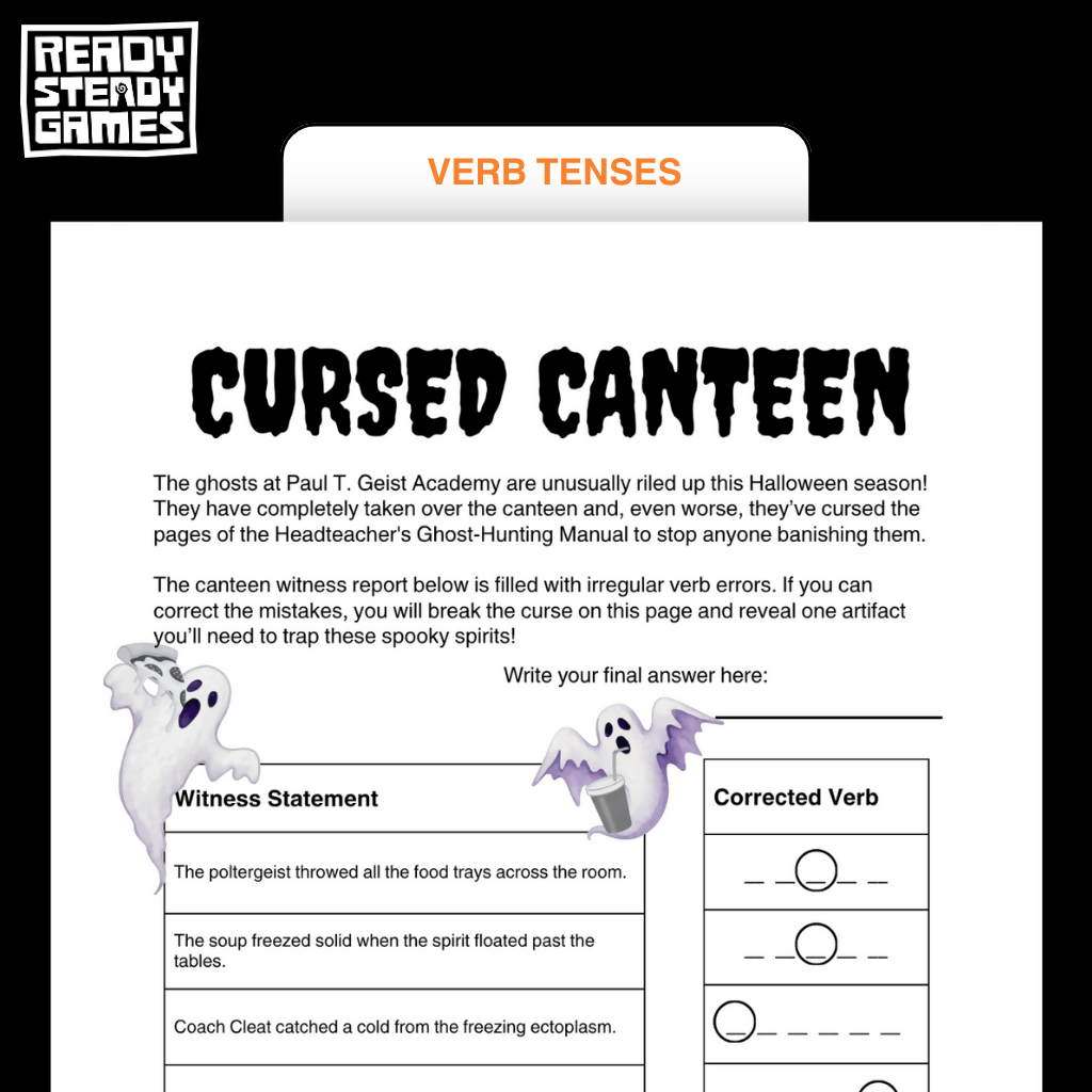 Halloween Grammar Review Puzzle Pack | Crack the Code | Years 5-6