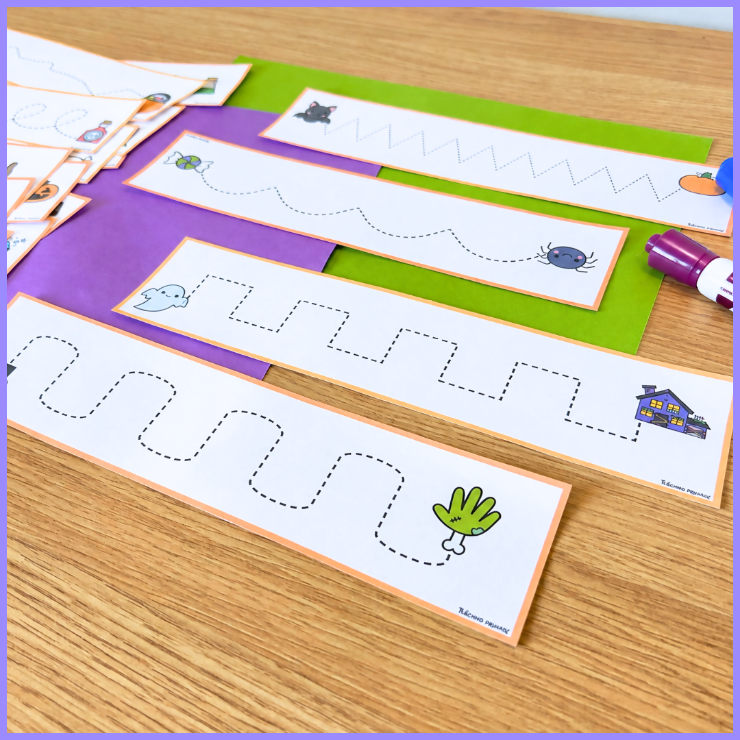 Pre Writing Line Tracing Cards Halloween
