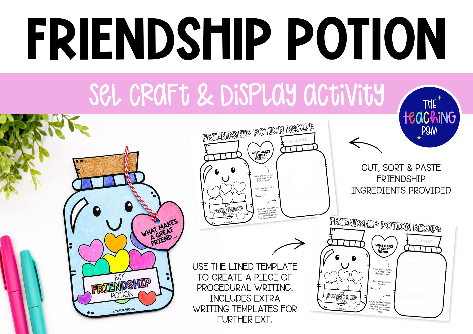 Friendship Potion Craft & Display | Back to School Craft & Procedural Writing Activity