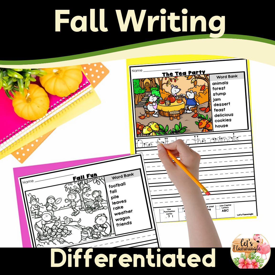 Fall Autumn 1st Grade Narrative Writing Journal Picture Prompts Writing Center