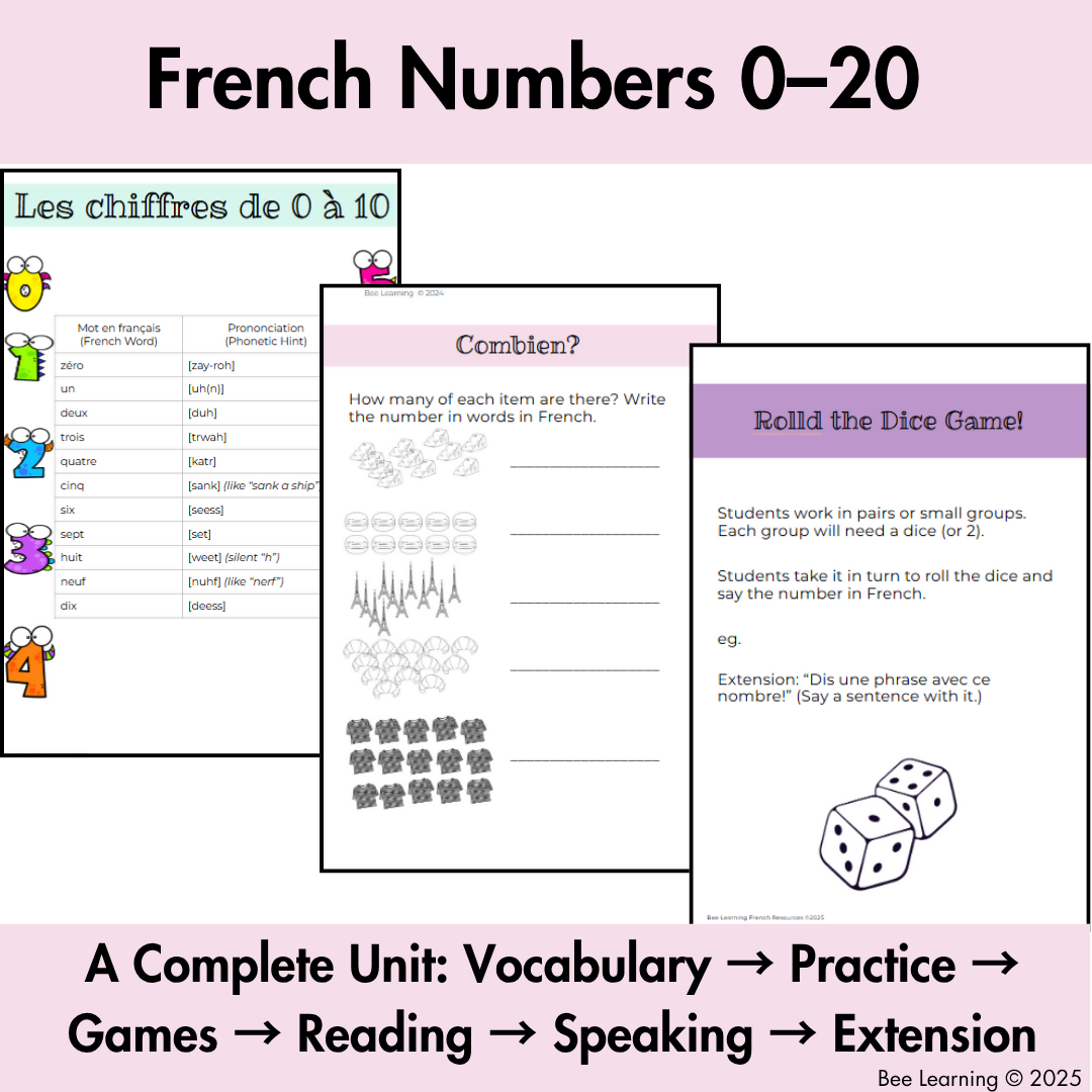 French Numbers 0–20 | Games, Speaking & Vocabulary Activities