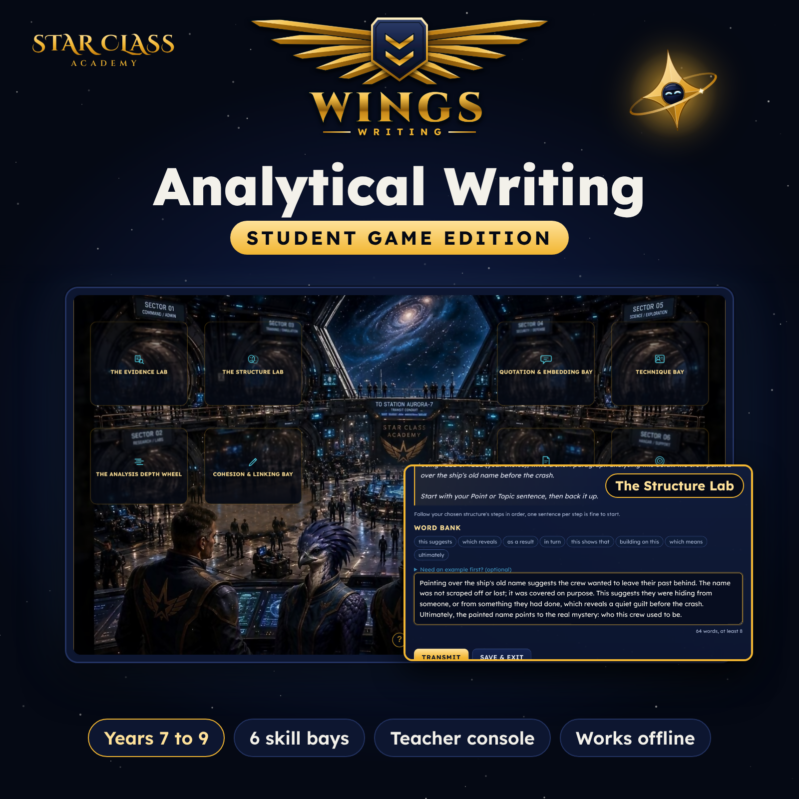 Wings: Analytical Writing, Student Game Edition (Years 7 to 9)