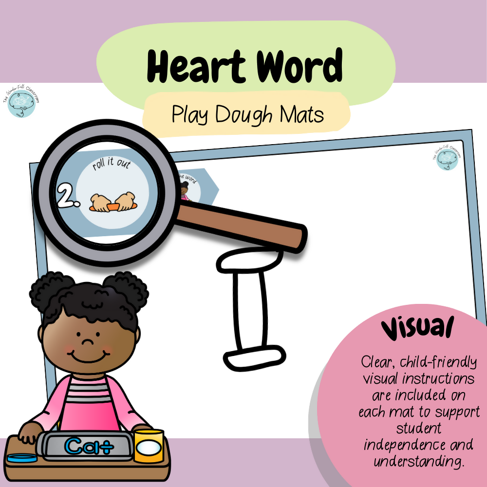 Heart Word Play Dough Mats | Hands On High Frequency Word Work