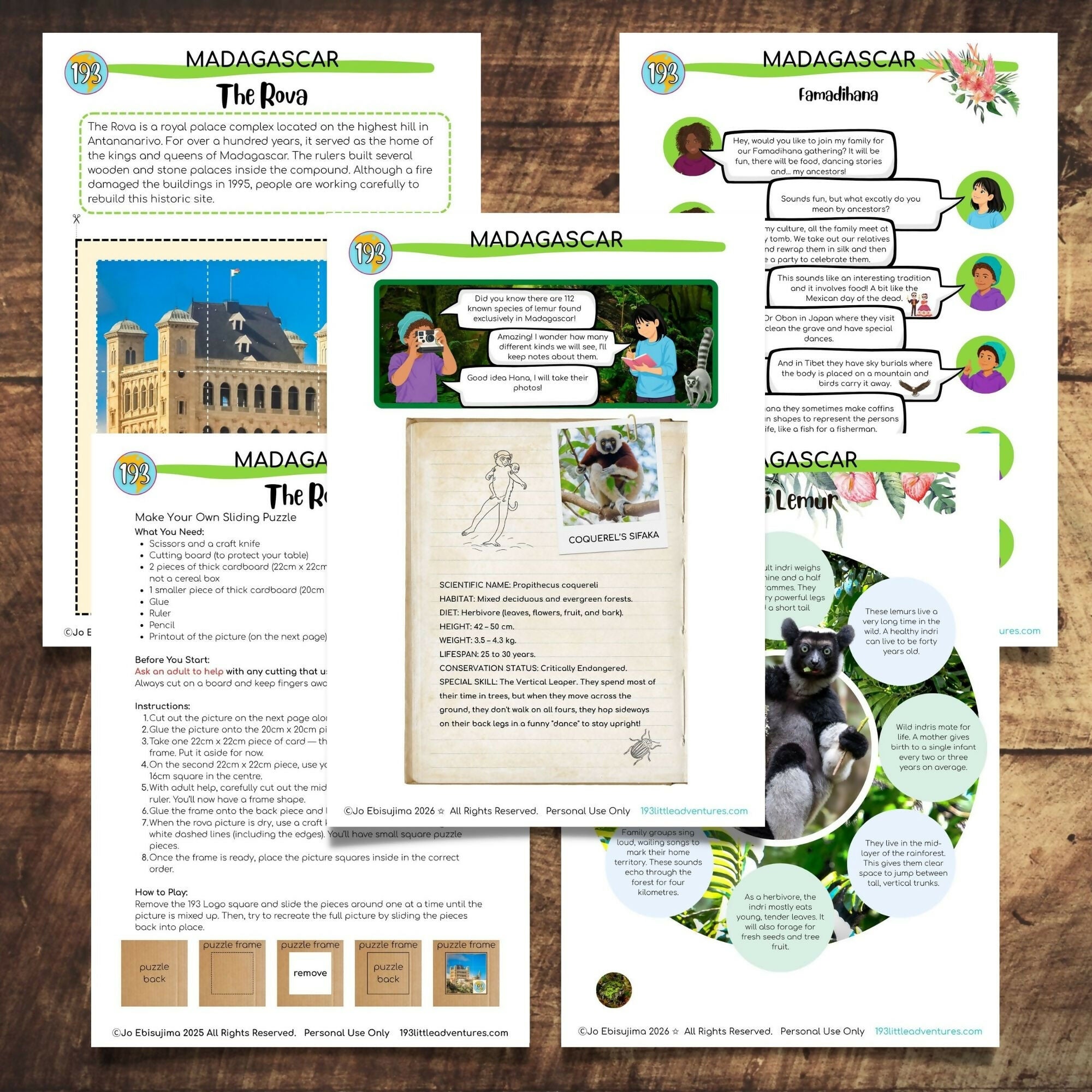 MADAGASCAR- 193 Little Adventures Pack - Printable culture & Geography packs for kids aged 4-10