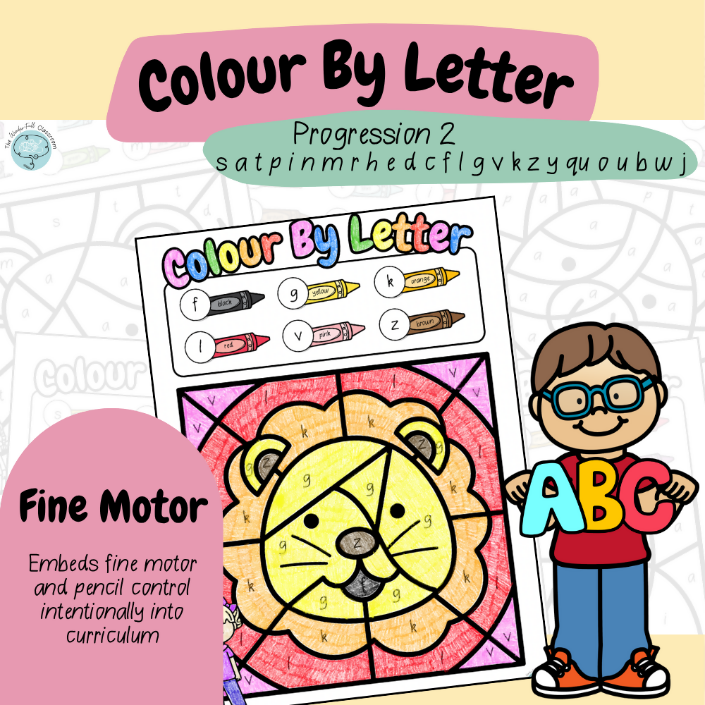 Colour by Letter - satpinmrhedcflgvkzyquoubwj | Letter Recognition | Print & Go