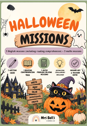 Halloween Missions – English & Maths Activities for Years 3–6