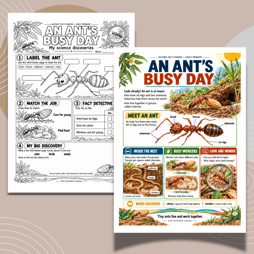 Nature Fact Finder Reading Responses: An Ant's Busy Day
