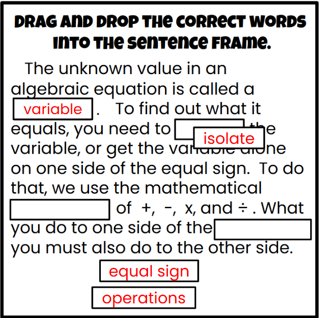 One-Step Algebraic Equations - Addition & Subtraction - Google Slides/Power Point