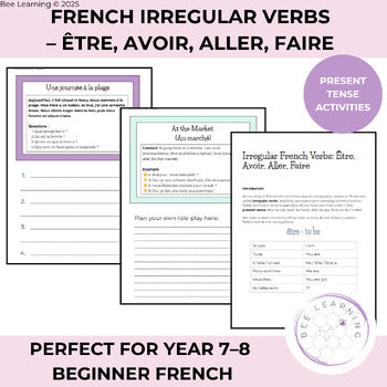 French Irregular Verbs – Être, Avoir, Aller, Faire | Oral, Writing & Reading | Year 7–8