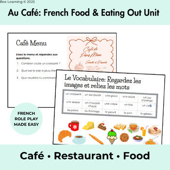 French Food Unit | Café Role Play & Speaking Activities | Year 7–8