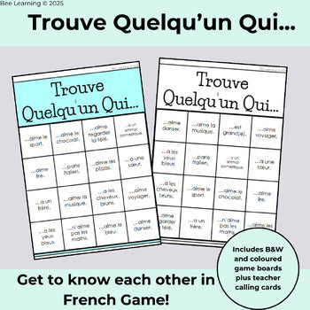 French Find Someone Who Speaking Game | Beginner French Year 7