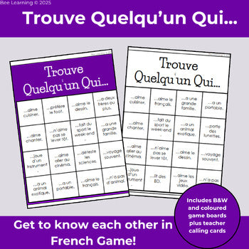 Find Someone Who French Speaking Game | Beginner French Activities | Year 8