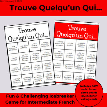 Find Someone Who French Speaking Game | Intermediate French Activities | Year 9