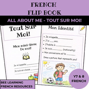 French All About Me Flip Book | Beginner Speaking & Writing Activity | Year 7–8