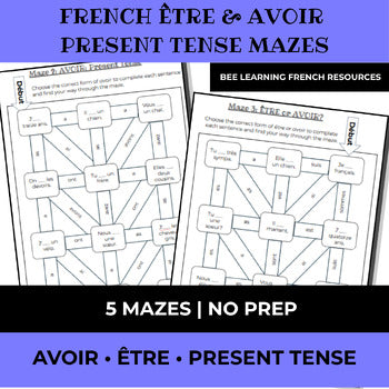 French Être & Avoir Present Tense Mazes | Verb Conjugation Activities