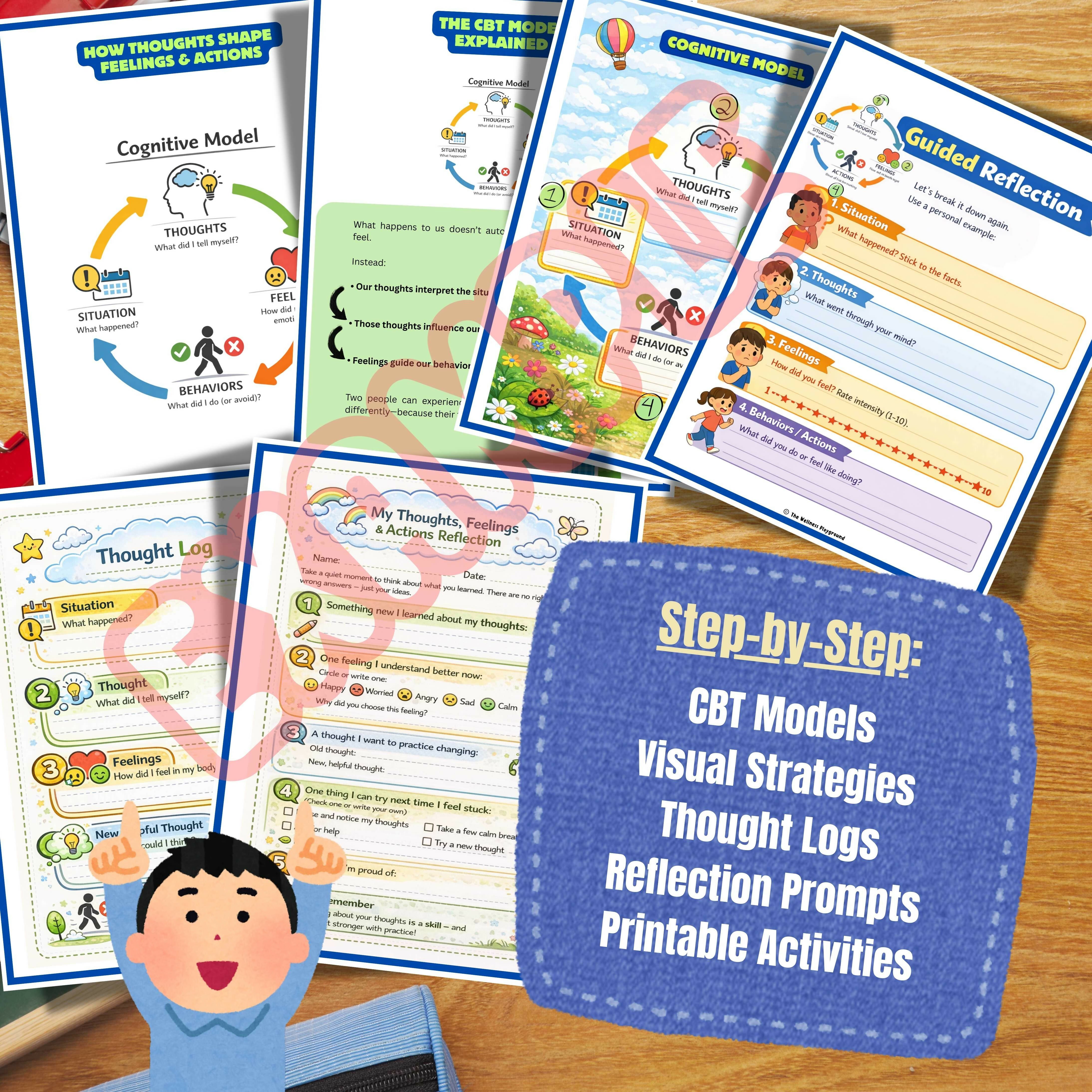 CBT Cognitive Model Activity Package: How Thoughts Shape Feelings & Behaviors