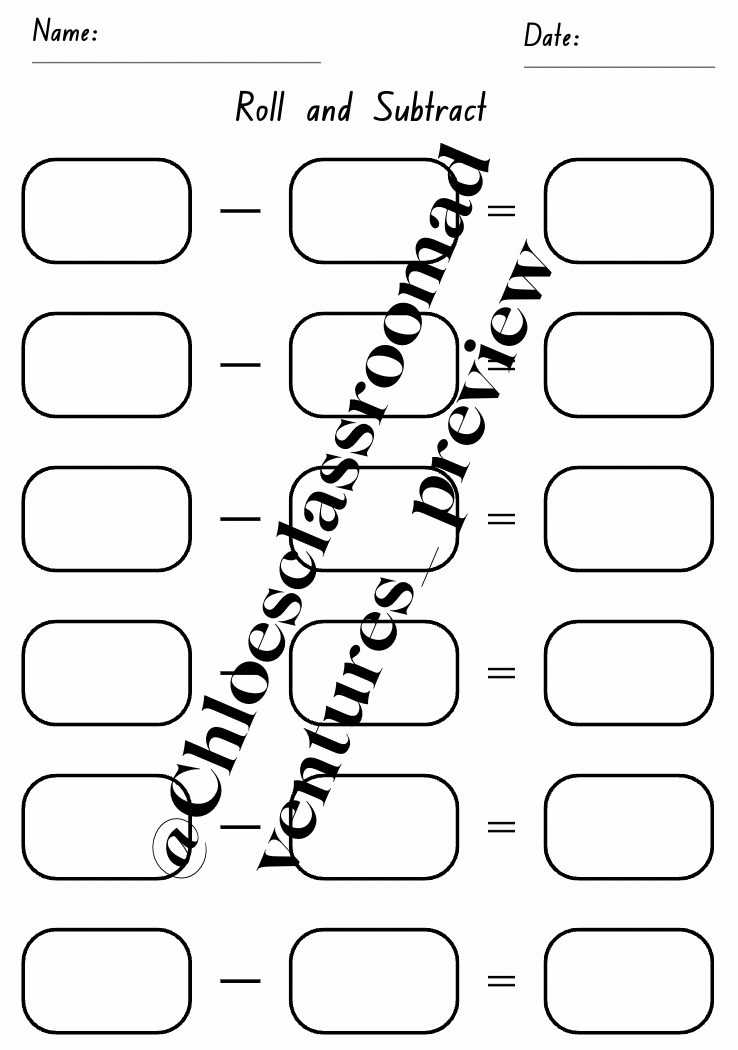 Roll and Add & Subtract Worksheets (Dice Maths Activity/Game) | Now Improved