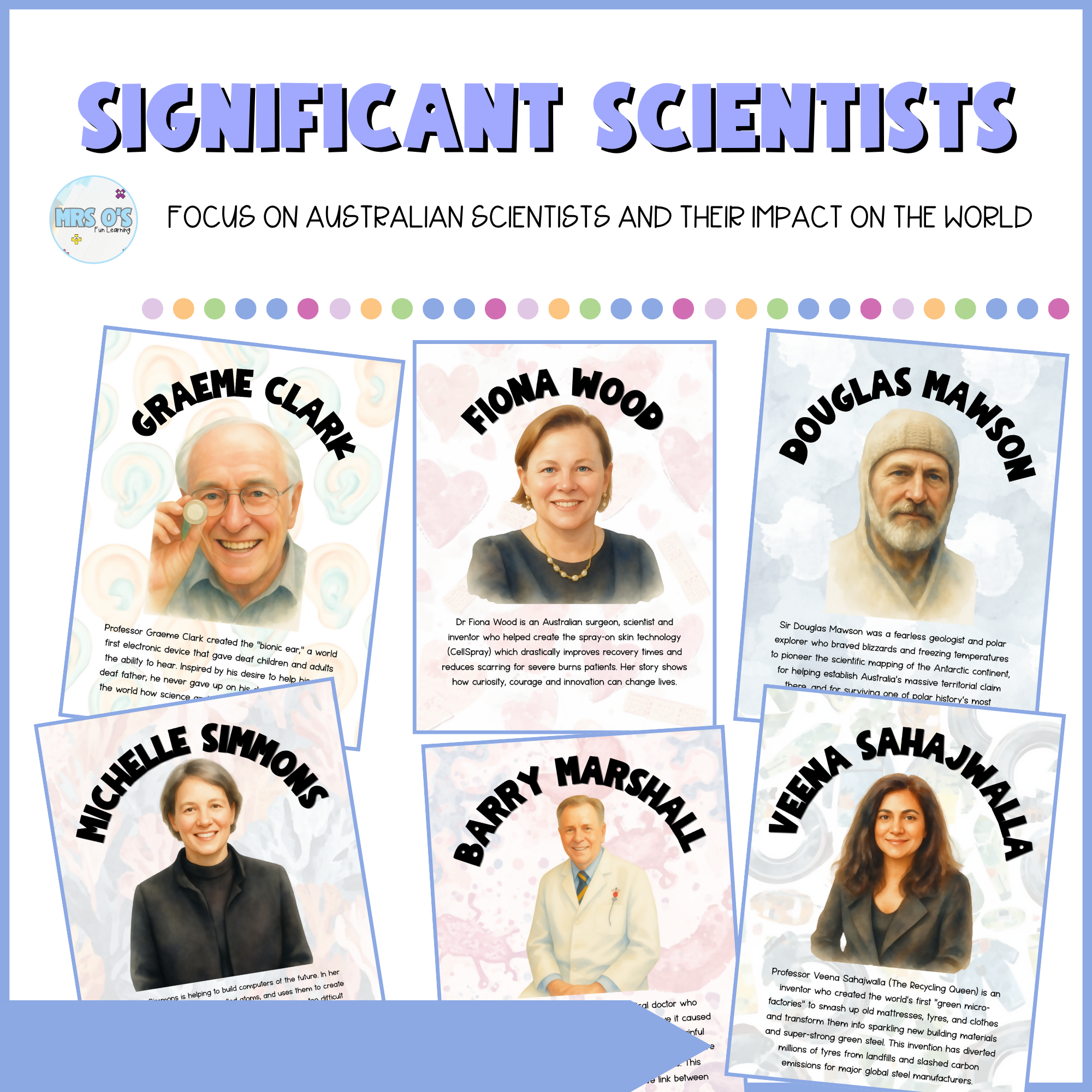 Australian Scientists Display Pack | Famous Australian Scientists | Science Classroom Resource