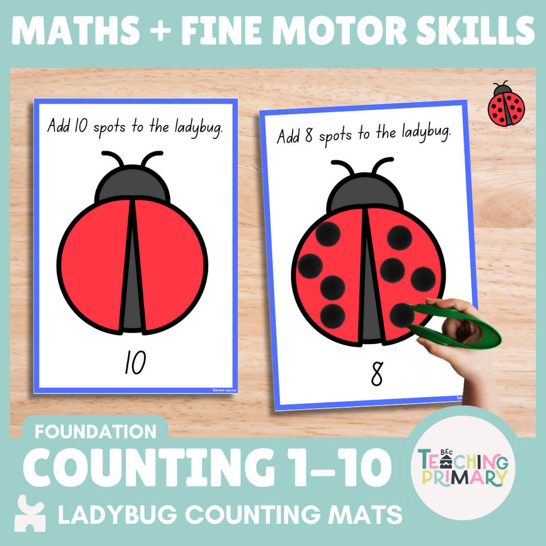 1 to 10 Counting Mats | Fine Motor Skills | Ladybug | Foundation | Kindergarten