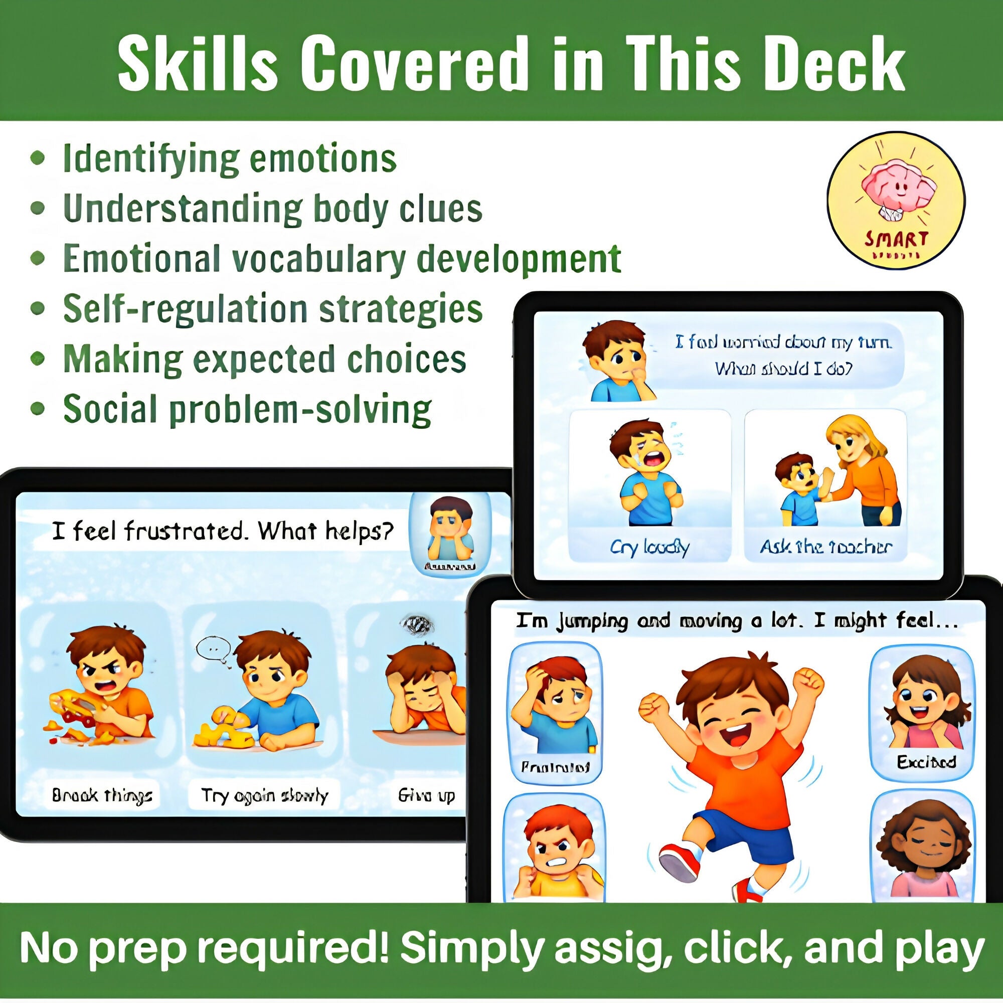 Understanding Feelings & Good Choices SEL Boom Cards| Autism little learners & K