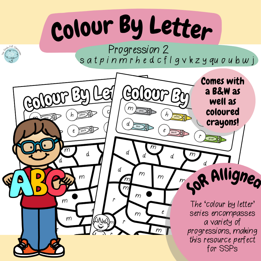 Colour by Letter - satpinmrhedcflgvkzyquoubwj | Letter Recognition | Print & Go
