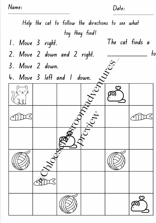 Giving and Following Directions | No Prep Directional Language Activities | Curriculum Aligned