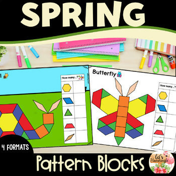 Spring Pattern Block Mats Puzzles Templates Kindergarten Printable Shapes