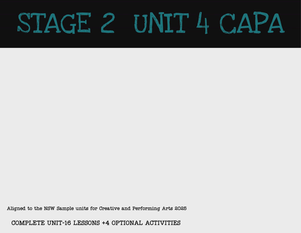 STAGE 2 UNIT 4 NSW DET aligned CAPA Complete Unit- visual arts and drama