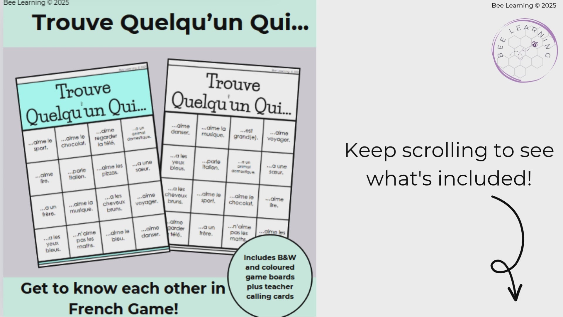 French Find Someone Who Speaking Game | Beginner French Year 7