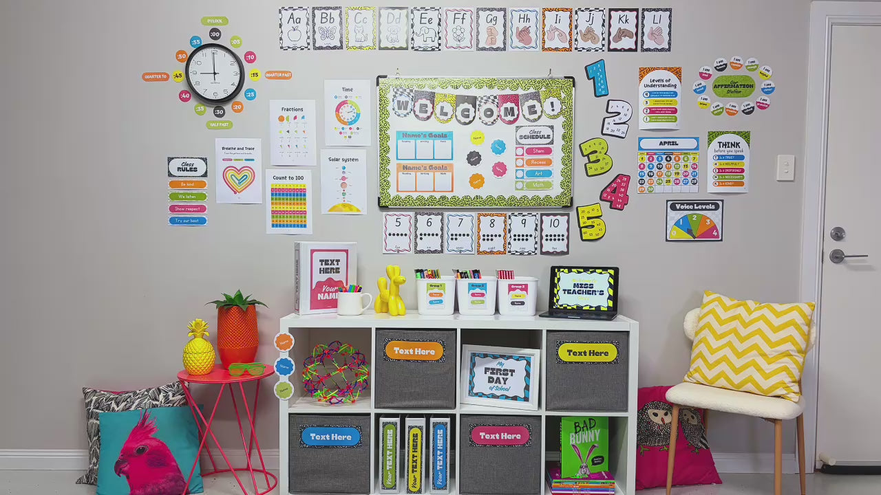 90’s Baby Classroom Decor Bundle • Retro Neon Classroom Theme • Bulletin Board Decor • Teacher Resources • Editable & Printable