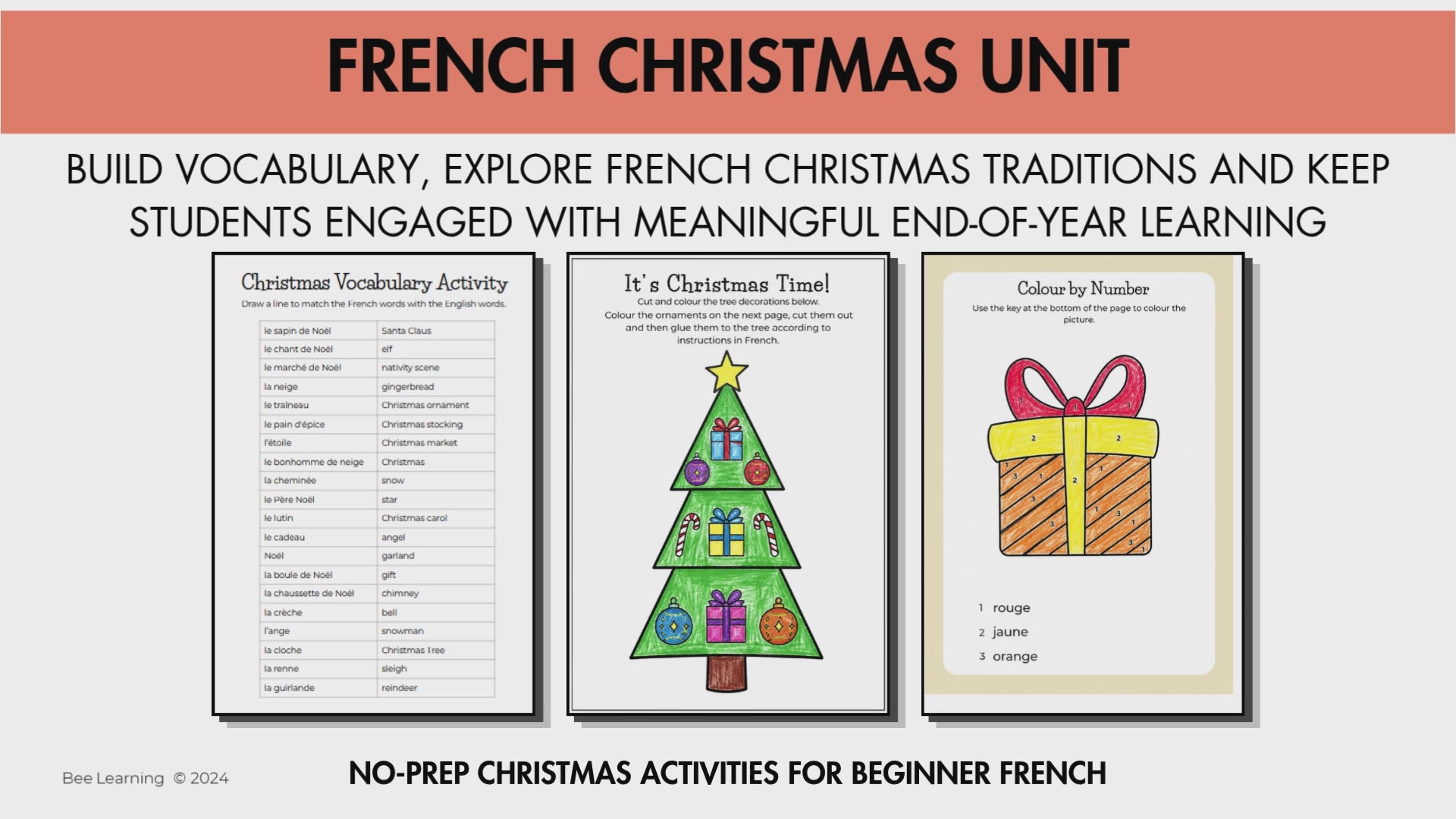French Christmas Activities | Beginner French Christmas Unit | Noël en France
