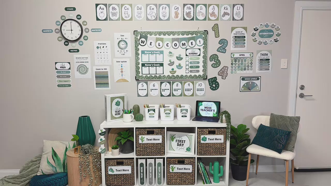 Cactus Cove Classroom Decor Bundle • Boho Cactus Classroom Theme • Bulletin Board Decor • Teacher Resources • Editable & Printable