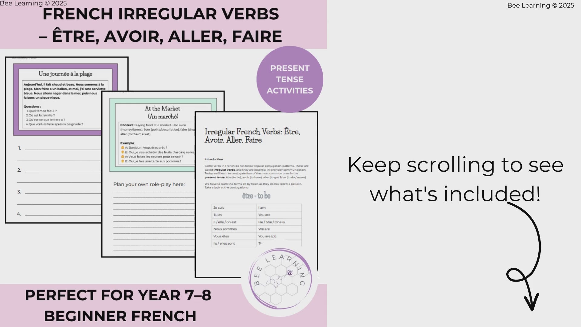 French Irregular Verbs – Être, Avoir, Aller, Faire | Oral, Writing & Reading | Year 7–8