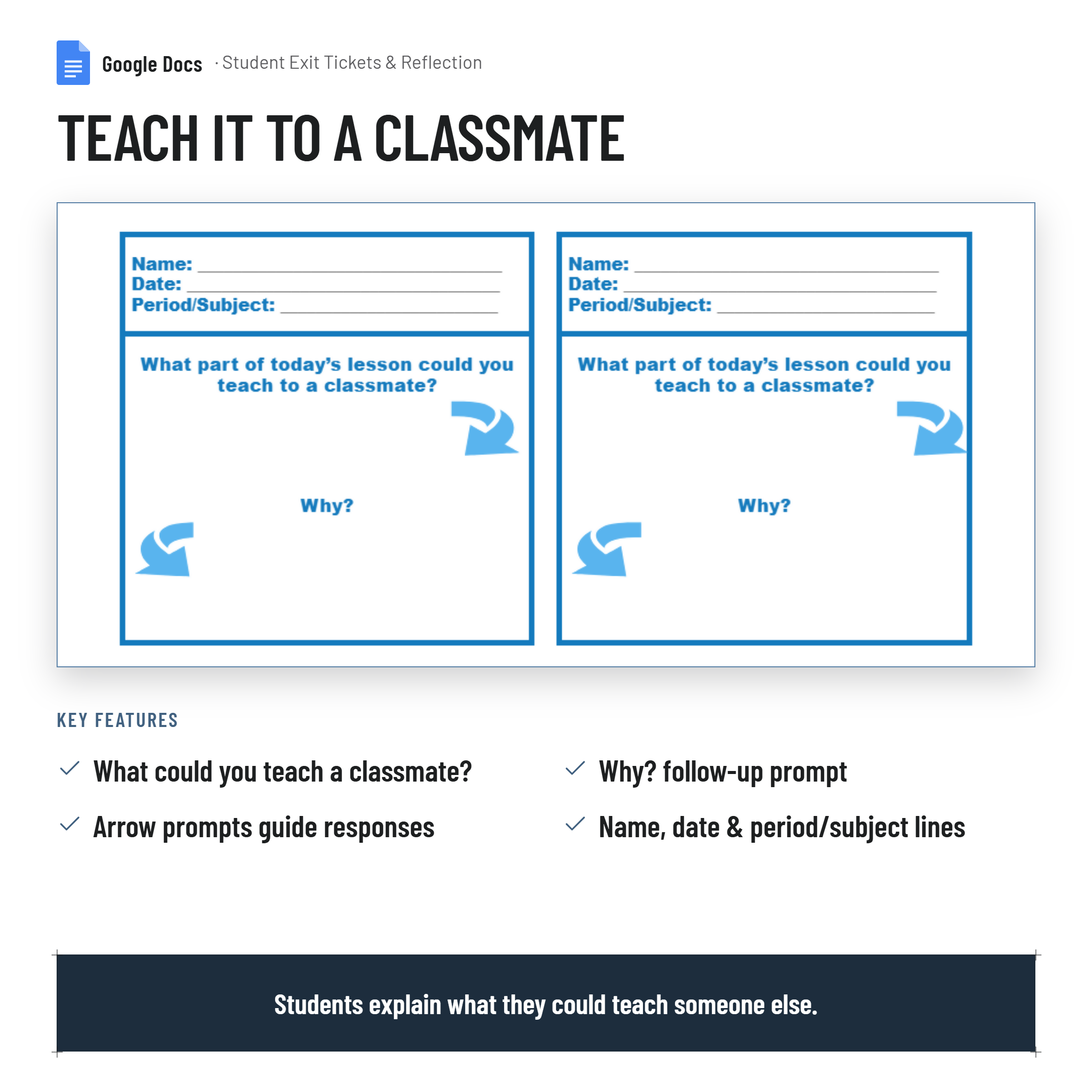 Student Exit Tickets & Reflection Passes | Formative Assessment Tools| Google Docs