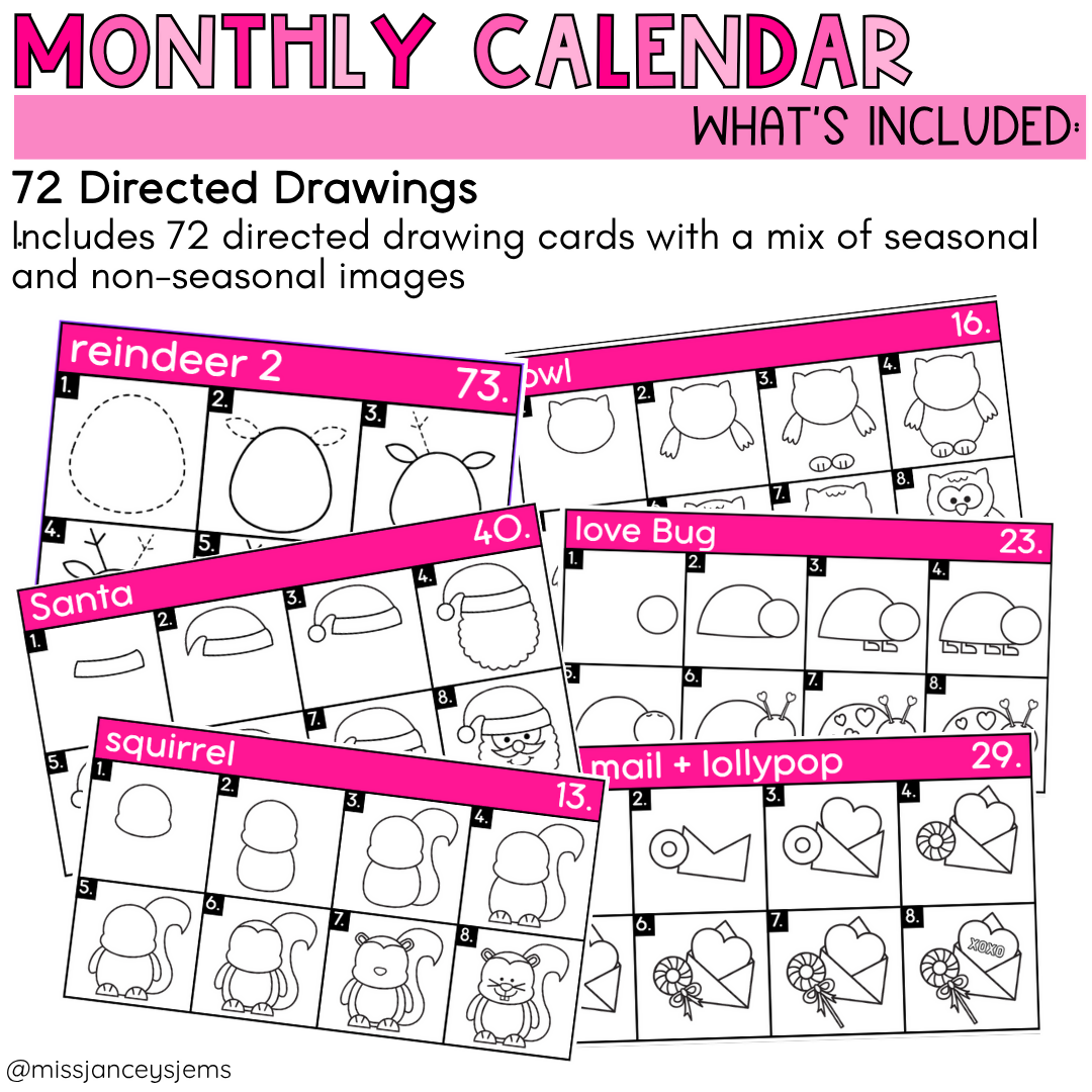 Mother’s Day Gift & Craft from kids | Printable Directed Drawing Present | Editable Monthly Calendar
