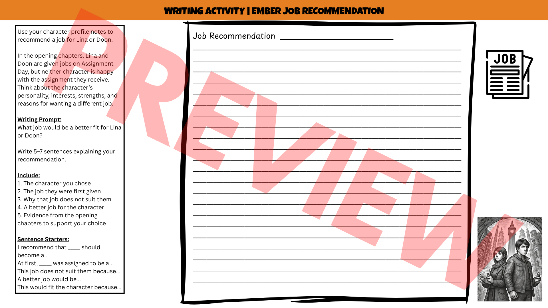 The City of Ember No-Prep Sub Plan | Novel Study Literacy Lesson | Years 4–8 PDF
