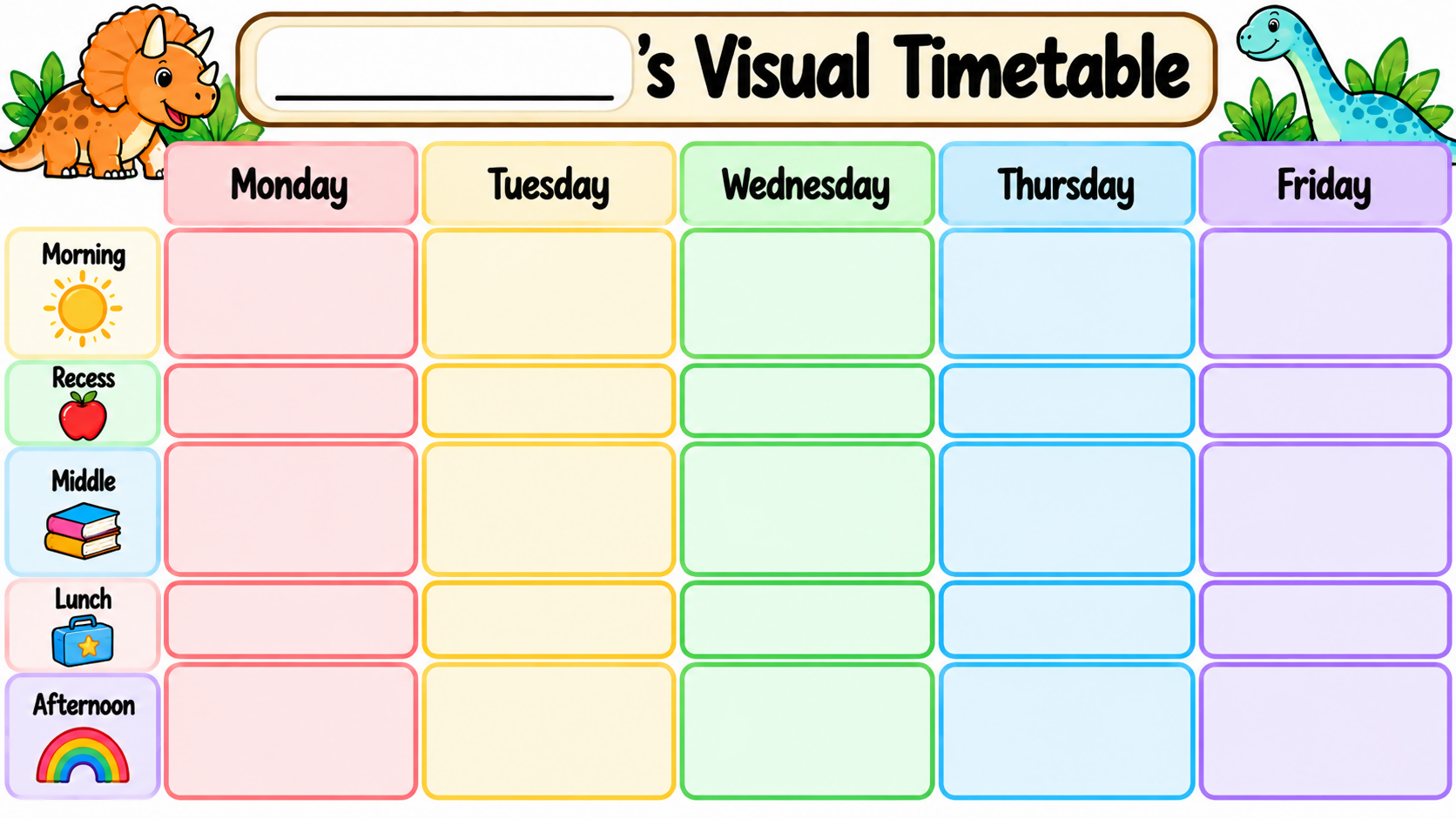 Dinosaur Visual Timetable & Support Cards | Primary Visual Supports
