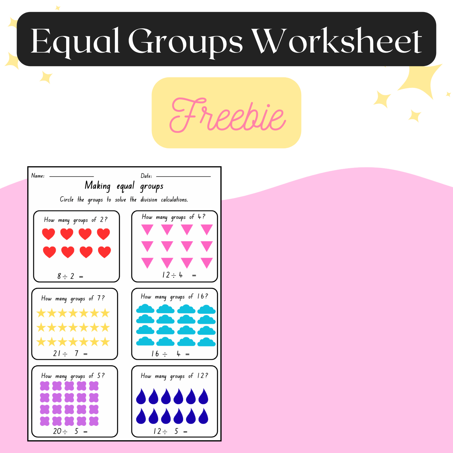Making Equal Groups | Year 2 Division Worksheet | Free | Print and Go!