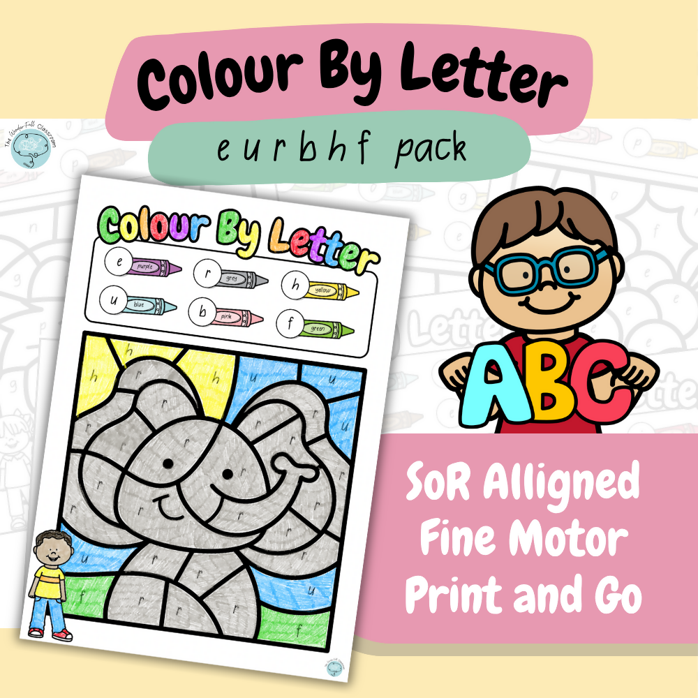Colour by Letter - satpinmdgockeurbhfljvwxyz | Letter Recognition | Print & Go