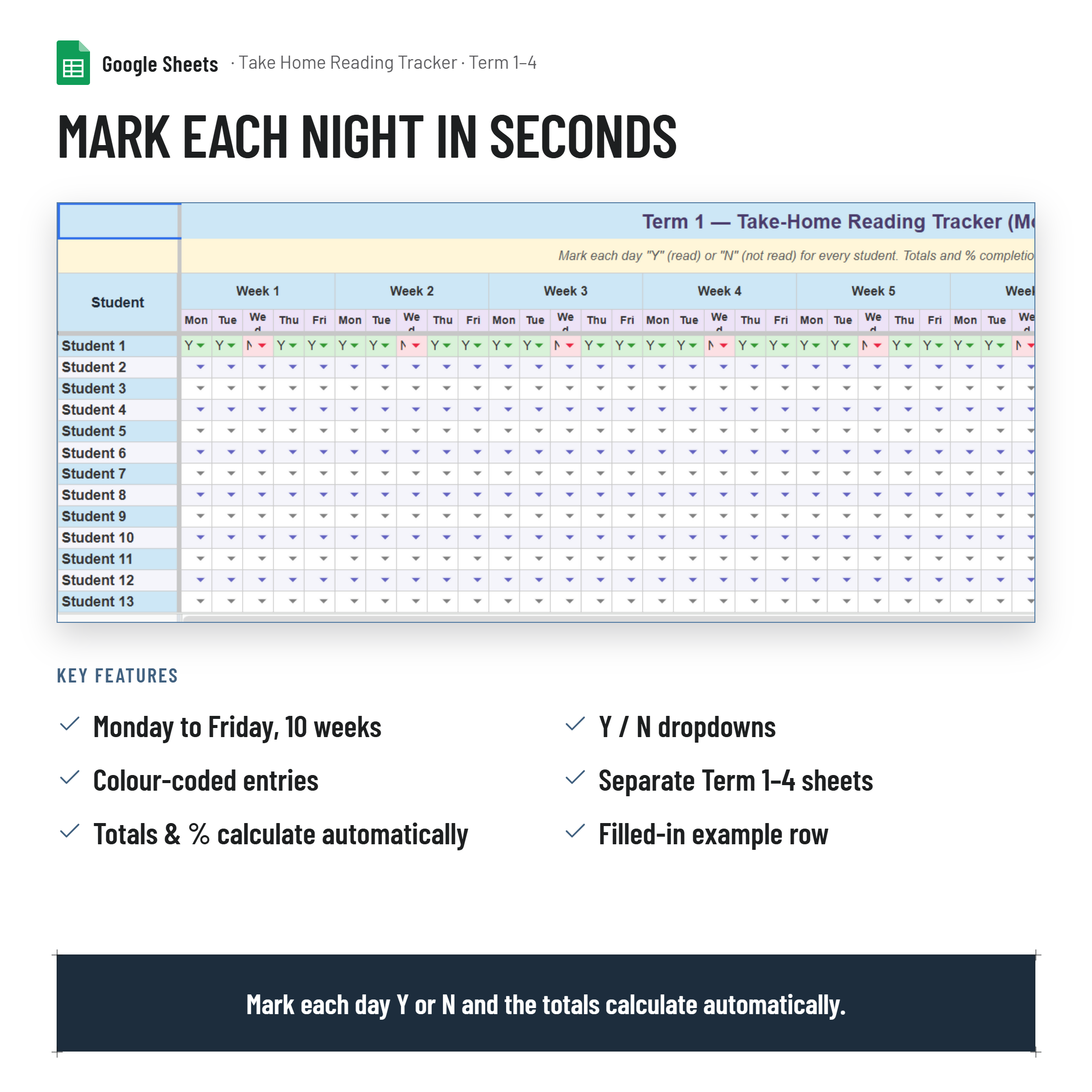 Take Home Reading Monitoring Tracker and Printable Report| Google Sheets