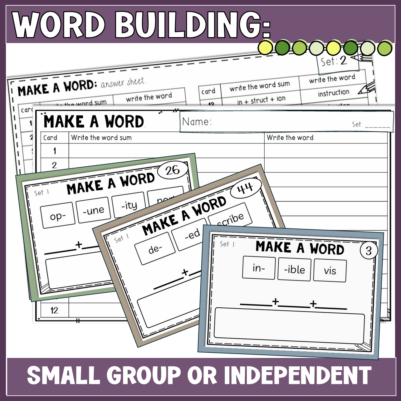 MORPHOLOGY ACTIVITY | TASK CARDS | WORD-BUILDING | STRUCT - FORT - RUPT
