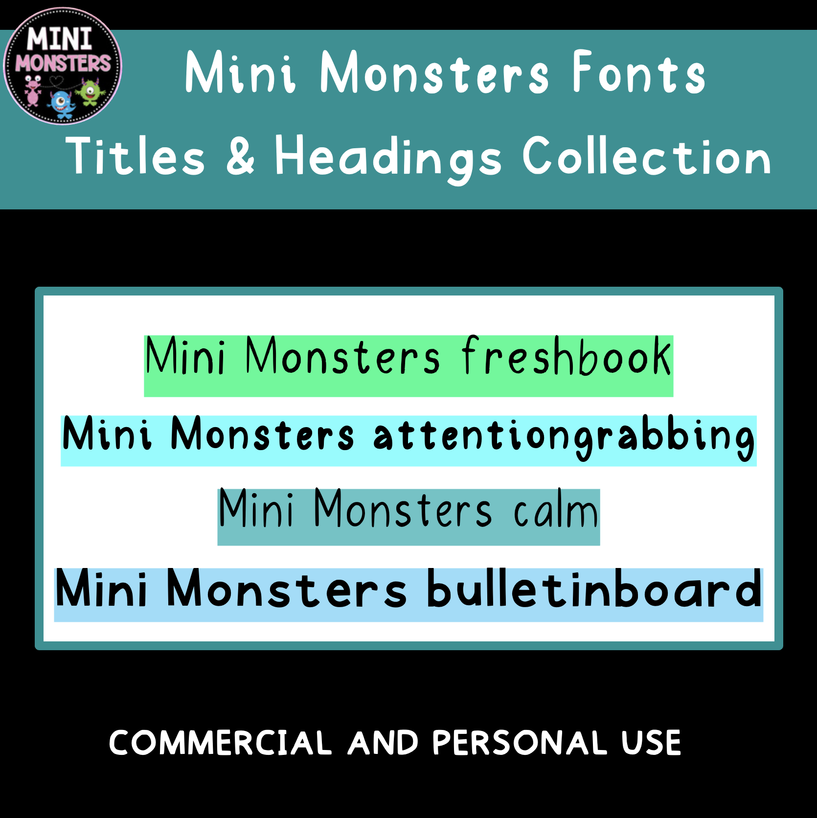 Titles and Headings Fonts | The Titles and Headings Collection | 4 Original Hand-Made Fonts | OTF + TTF Commercial Use