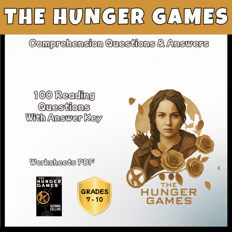 The Hunger Games Novel Study Reading Comprehension PDF | 100 Questions + Answer Key | Suzanne Collins | Years 7–10