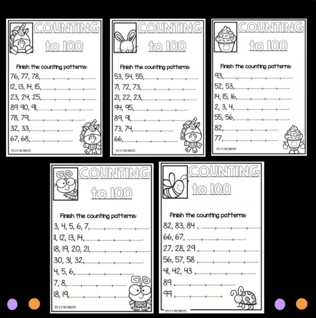 Counting to 100 Worksheets | Number Sequences | Year 1 Australian Curriculum Maths