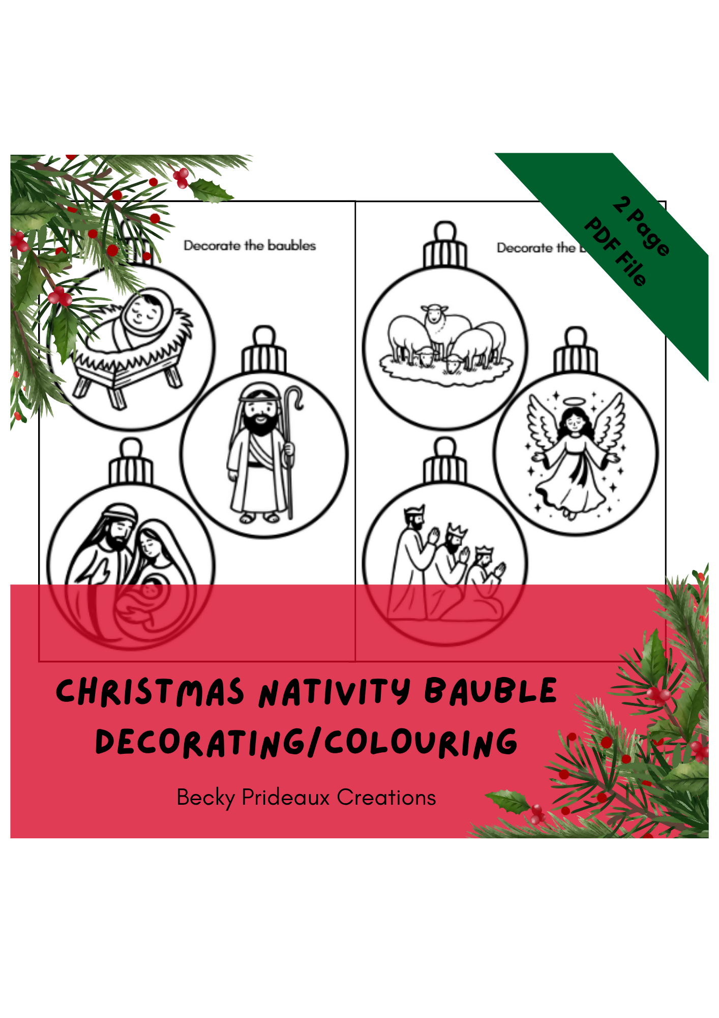 Decorate your own Baubles - Christmas Nativity