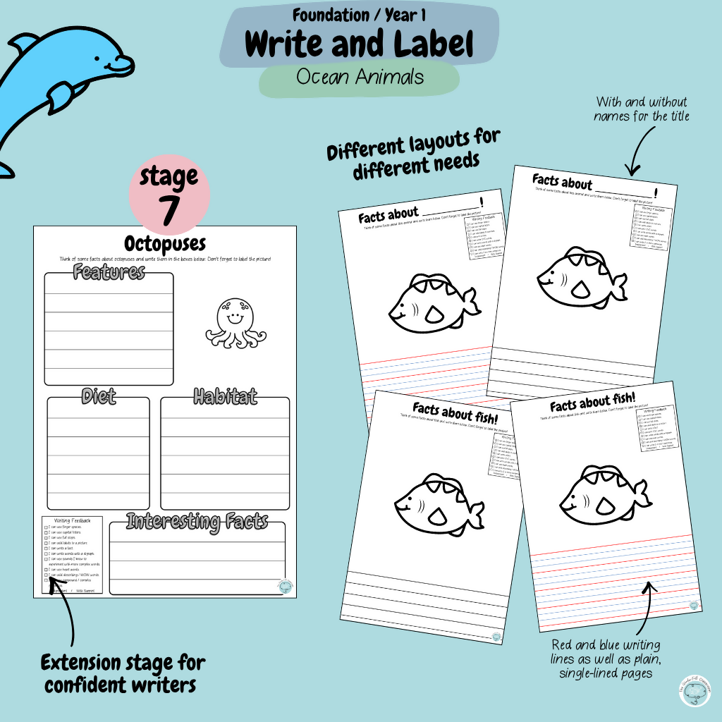 Foundation & Year 1 V9 Differentiated Information Writing - Ocean Animals