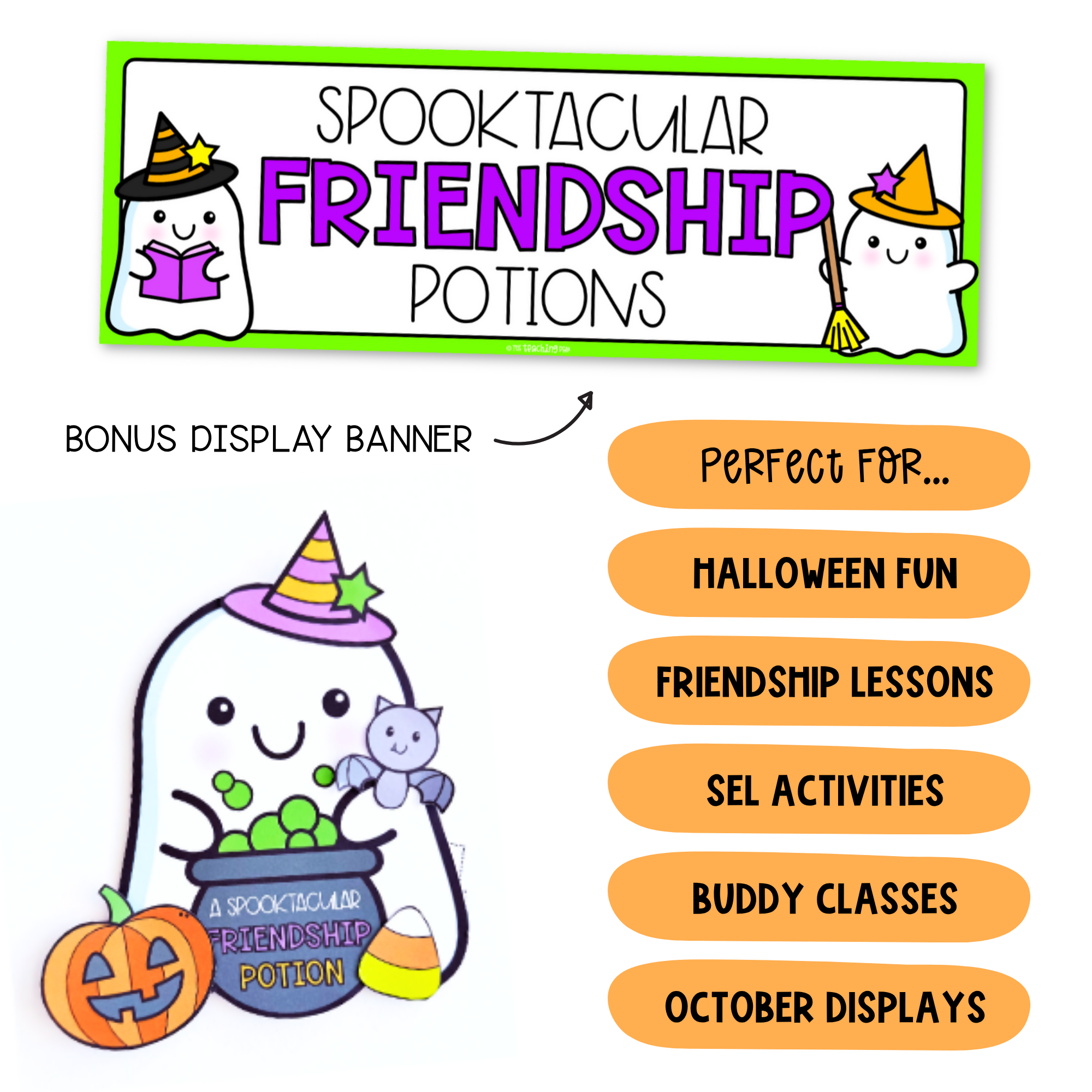 Halloween Spooktacular Friendship Potion Craft - SEL/Friendship Writing Activity