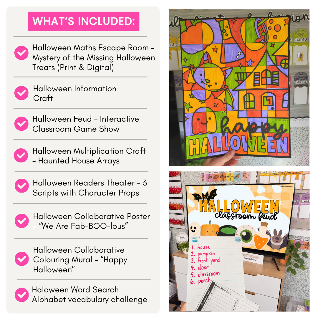 Halloween Activities Bundle | Math & Literacy Review, Crafts, Classroom Games, Early Finishers & October Activities