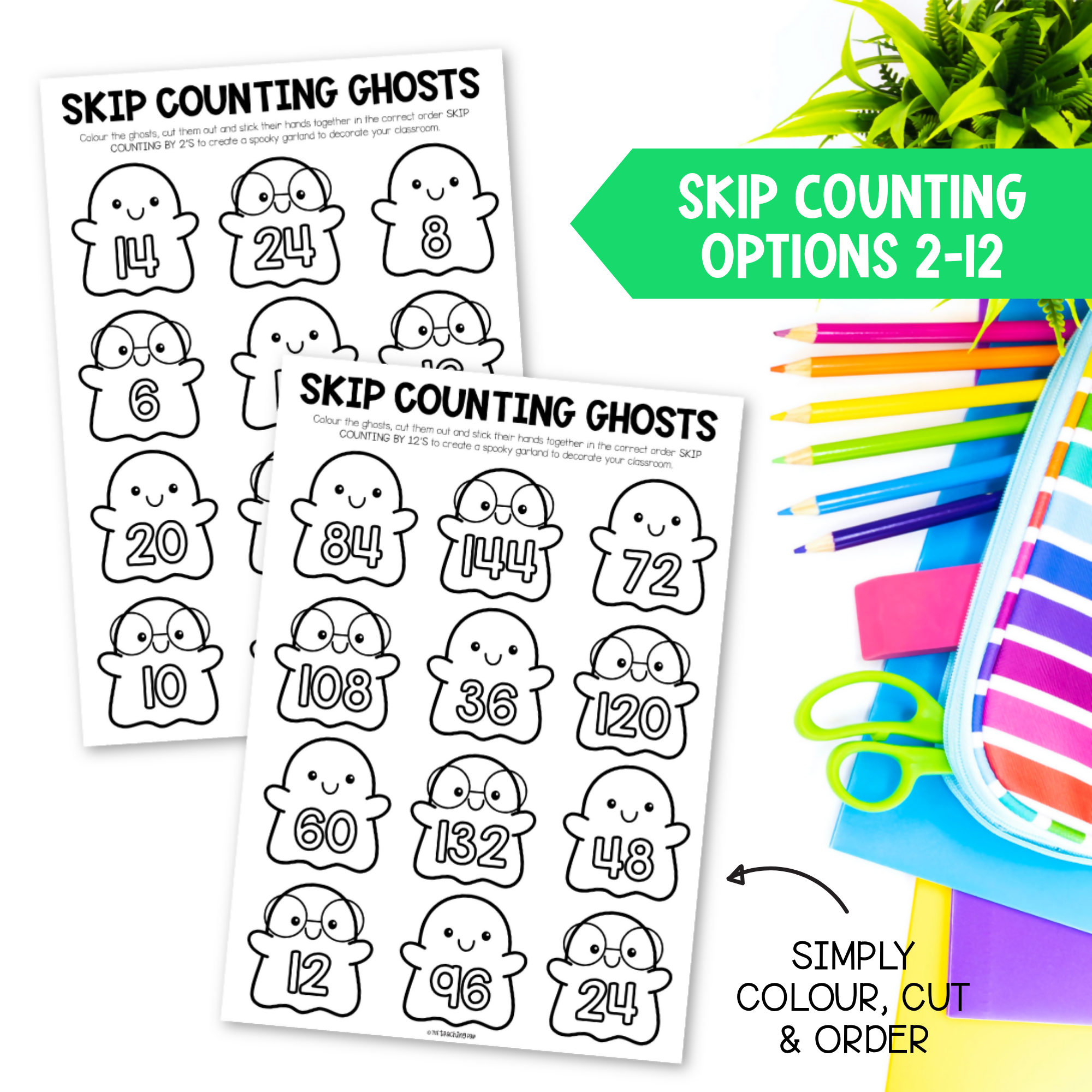 Halloween Skip Counting Garland | Fall Math Activity | Hands On Maths Craft