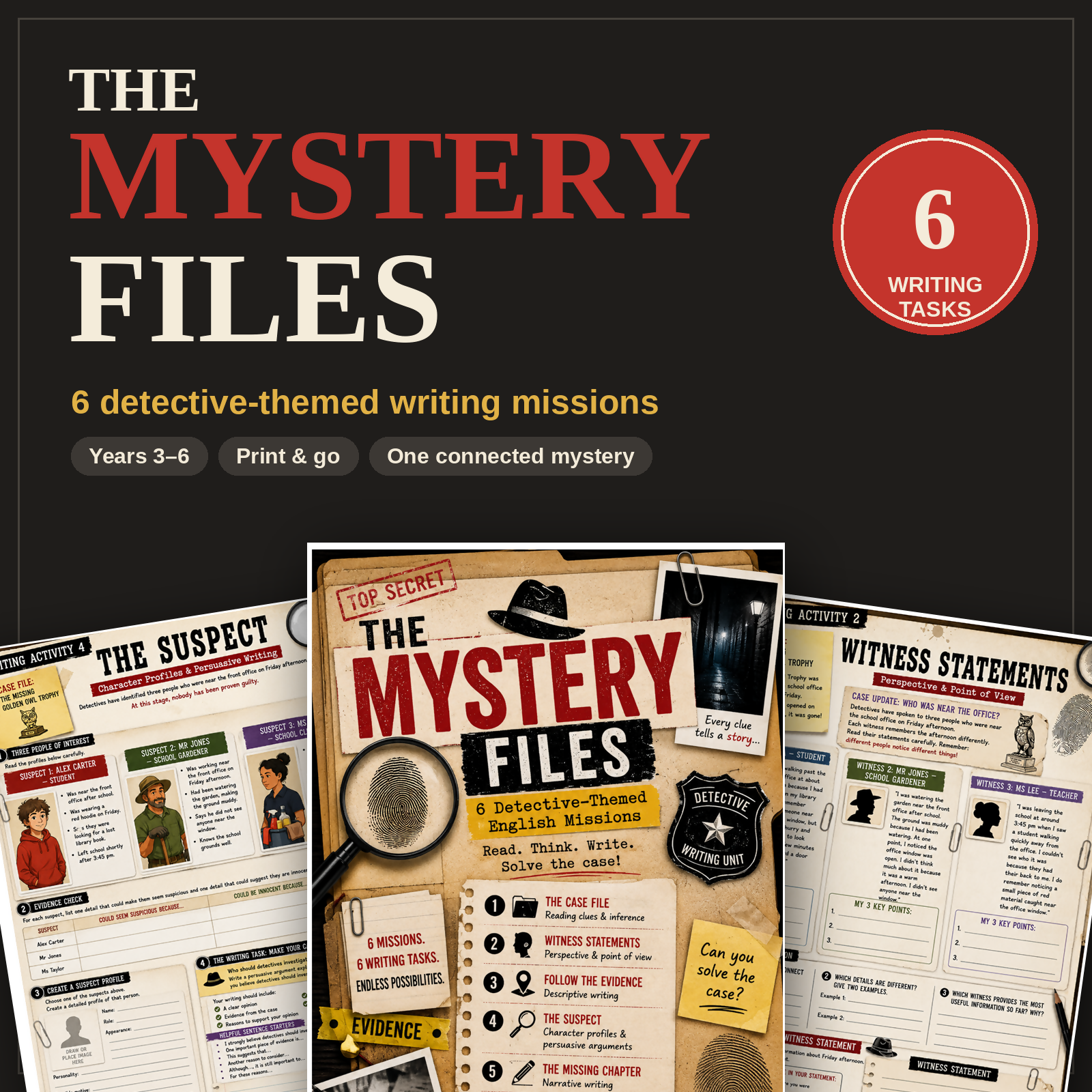 The Mystery Files | Detective Writing Activities | Years 3–6